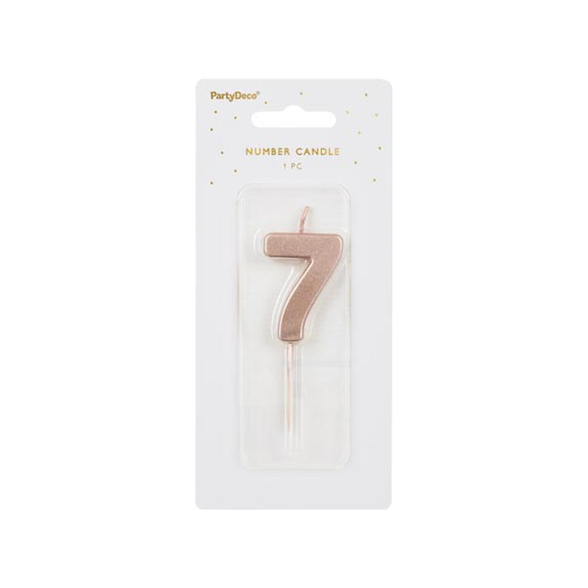 Birthday Candle Number 7, rose gold, 4.5cm