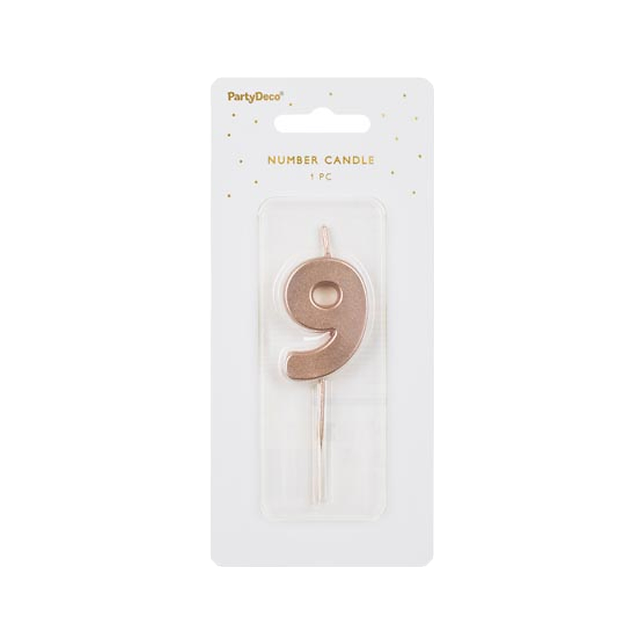 Birthday Candle Number 9, rose gold, 4.5cm