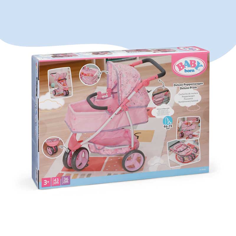 BABY BORN DELUXE PRAM FLOWERS