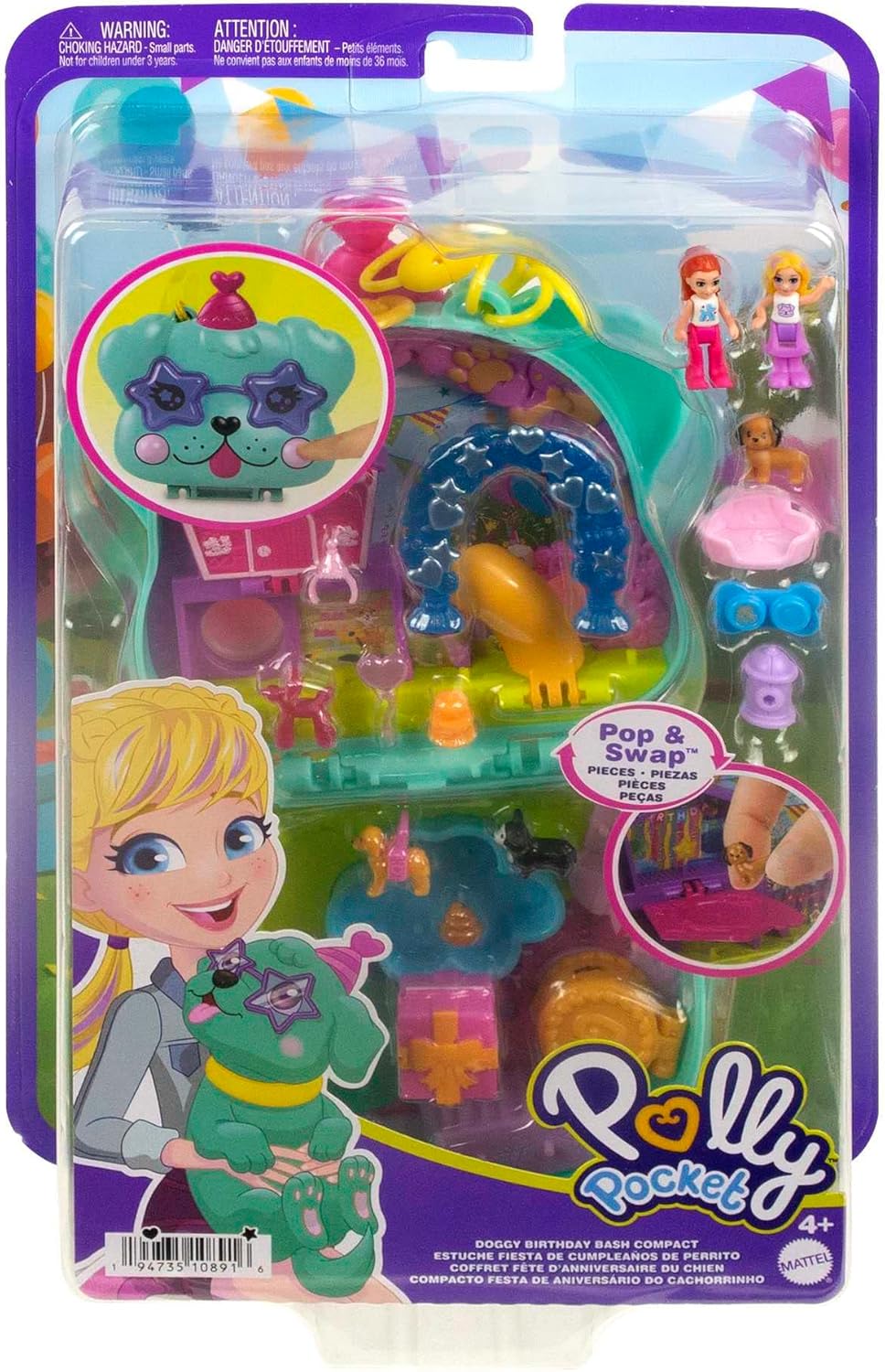 POLLY POCKET DOGGY BIRTHDAY BASH COMPACT
