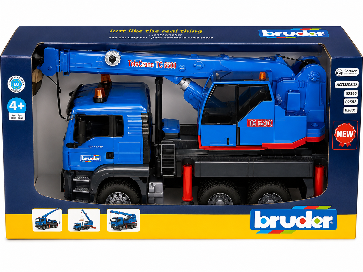 Bruder MAN TGS crane truck, model vehicle