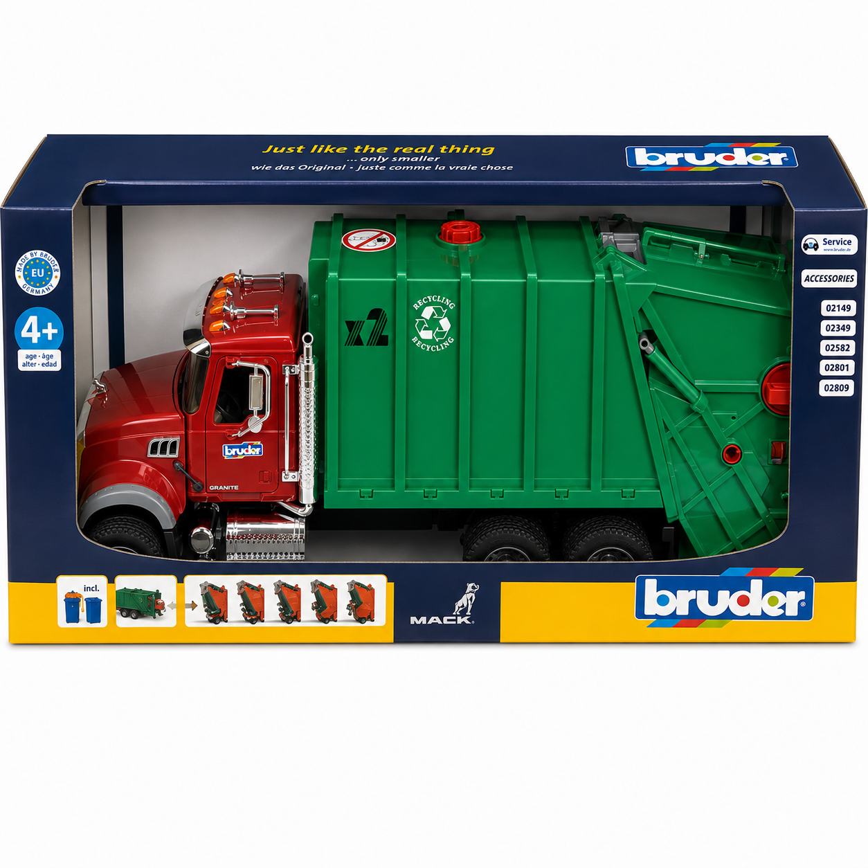 Zibil maşını Bruder, plastik, rəngbərəng, 20.8x28.1x70.8 sm, 5 yaşdan