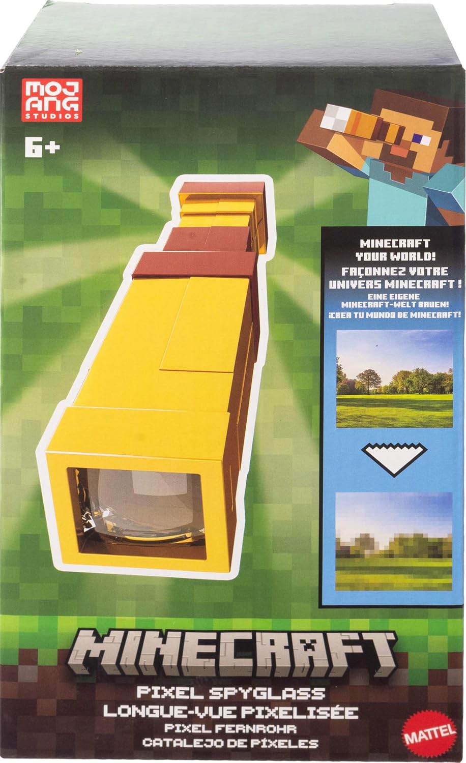 Minecraft Pixel Spyglass Toy With Pixelating View Lens,