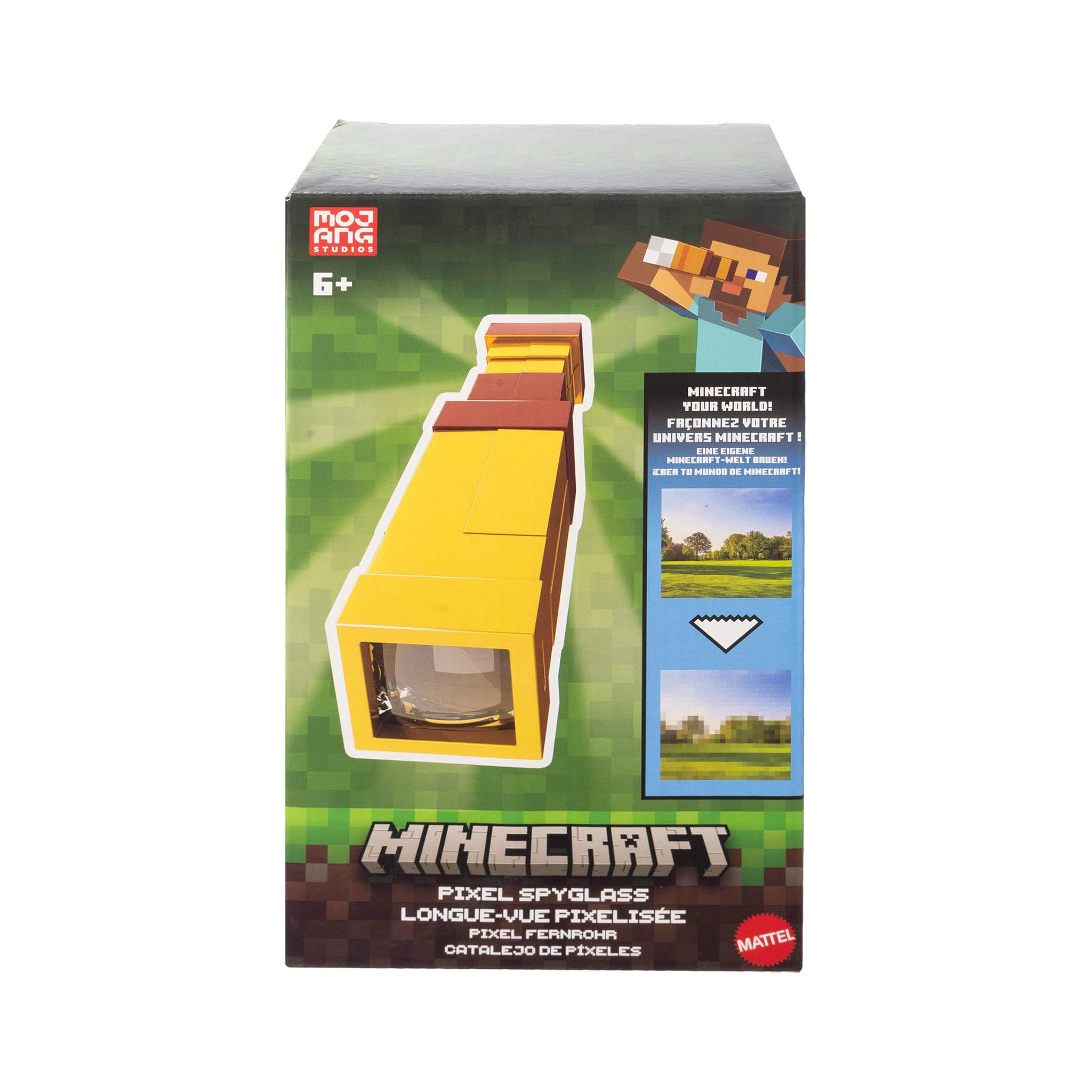 Minecraft Pixel Spyglass Toy With Pixelating View Lens,